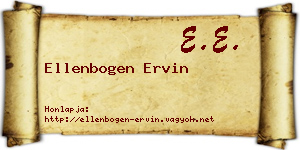Ellenbogen Ervin névjegykártya