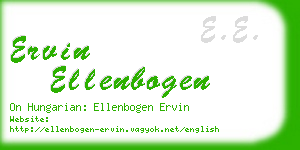 ervin ellenbogen business card